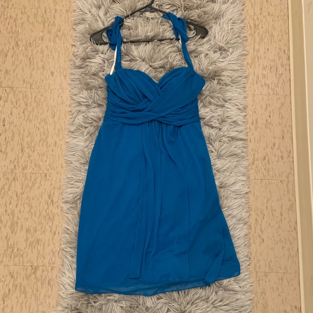 Royal blue halter dress